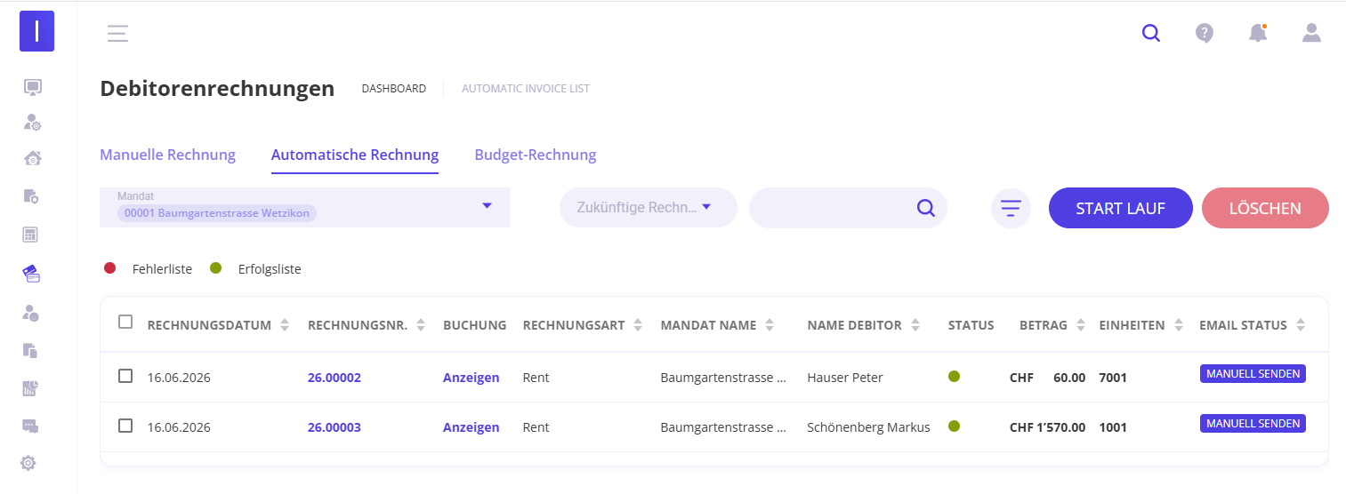 ImmoSpice Debitoren